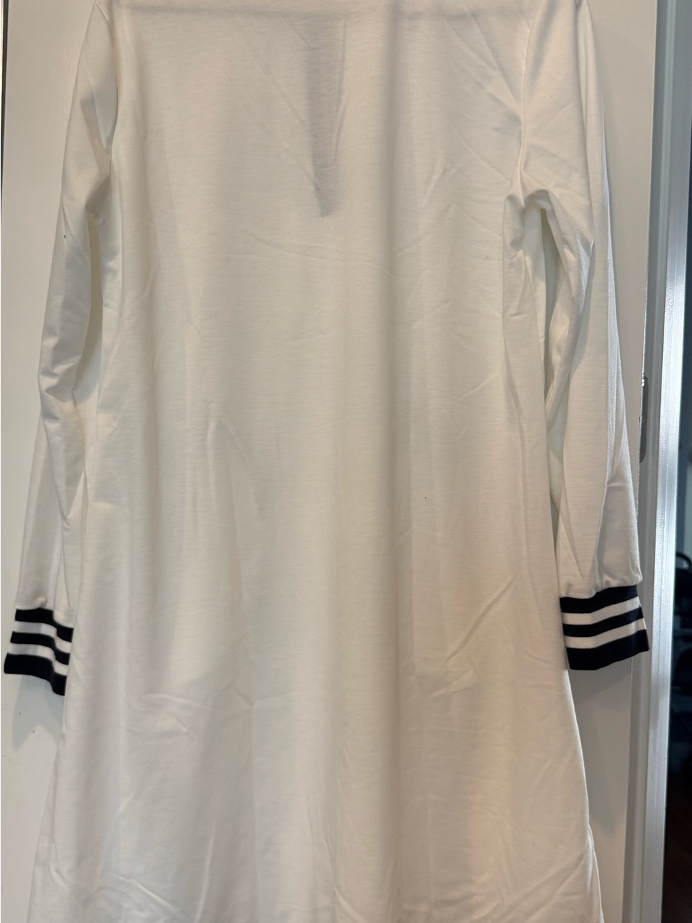 White Polo Zip Dress with black Trim - Picture 5 of 6